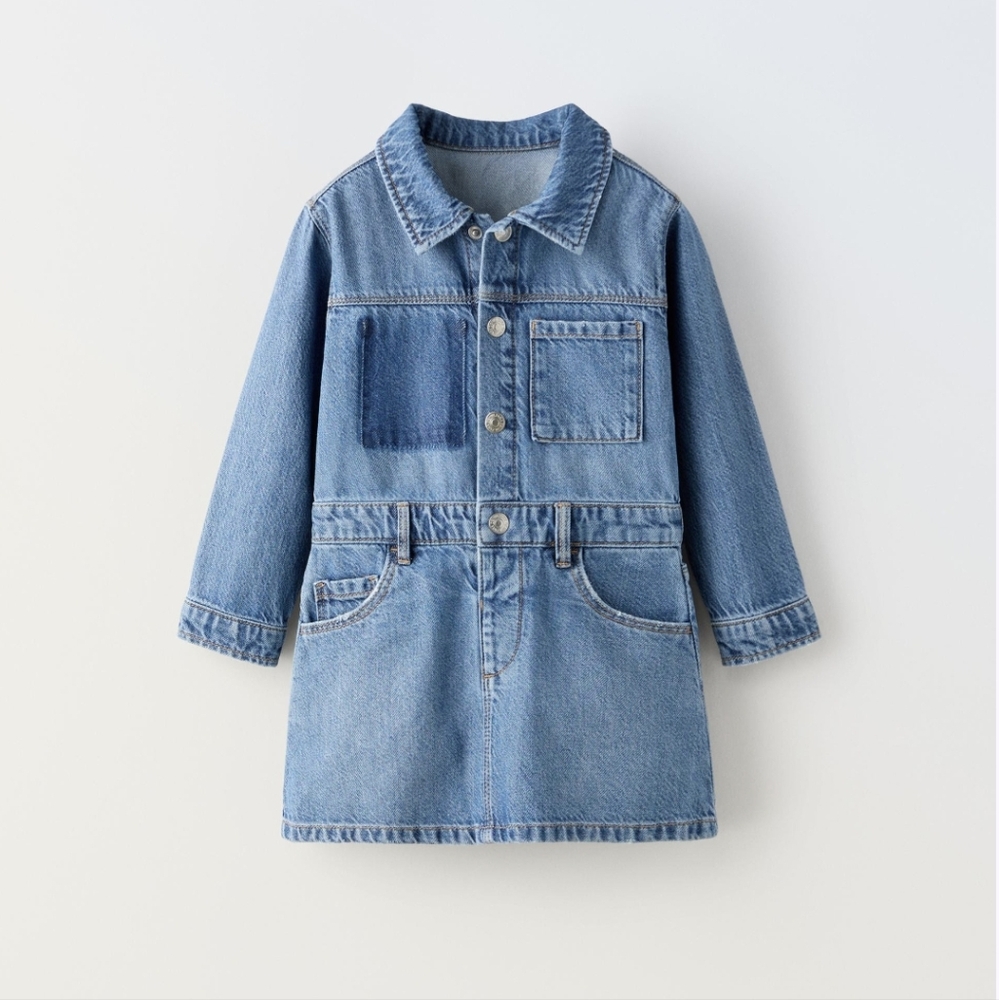 ZARA Kids Denim Dress With Pockets